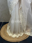 VISCOSE ORGANZA HAND EMBROIDERY SAREE