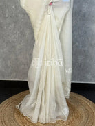 VISCOSE ORGANZA HAND EMBROIDERY SAREE - OFF WHITE