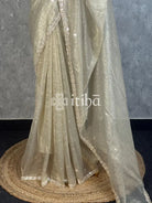 VISCOSE ORGANZA HANDWORK DESIGNER SAREE