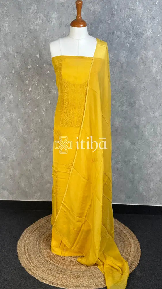 VISCOSE ORGANZA SALWAR SET - Yellow