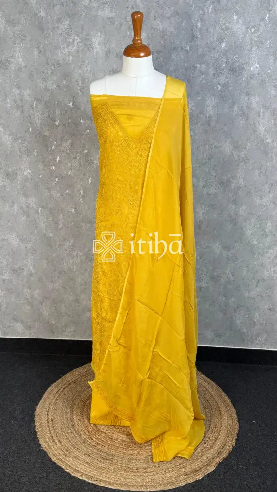 VISCOSE ORGANZA SALWAR SET - Yellow