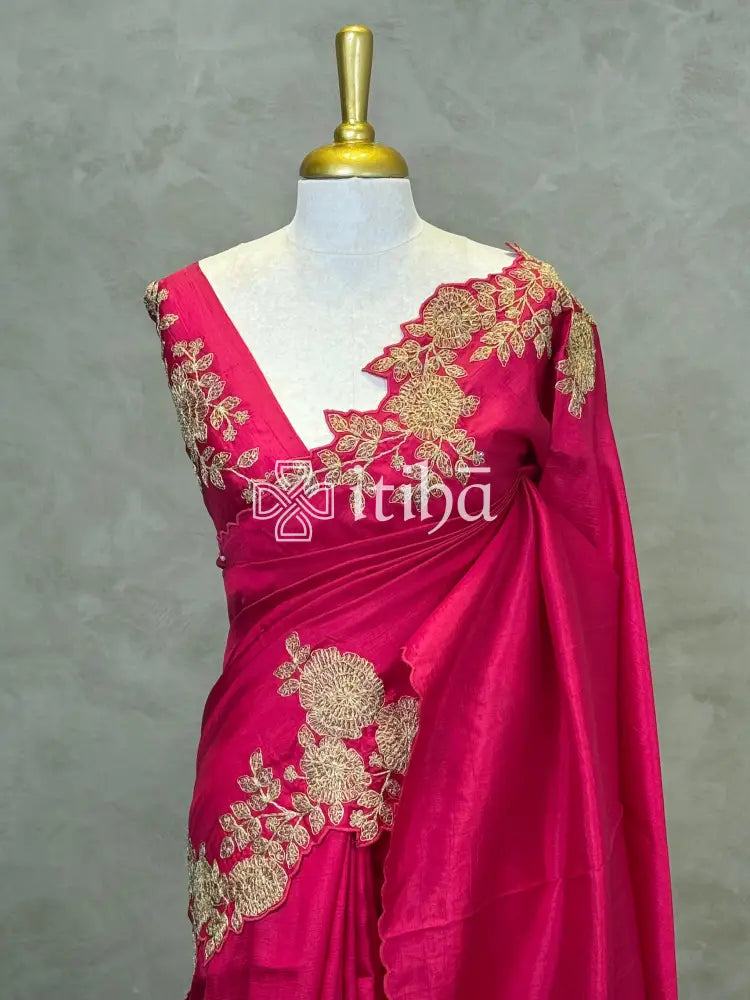 VISCOSE ORGANZAEMBROIDERY SAREE