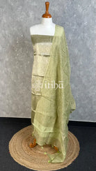 ZARI BROCADE SALWAR SET - PISTA GREEN
