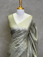 ZARI CHECKS TUSSAR EMBROIDERY SAREE