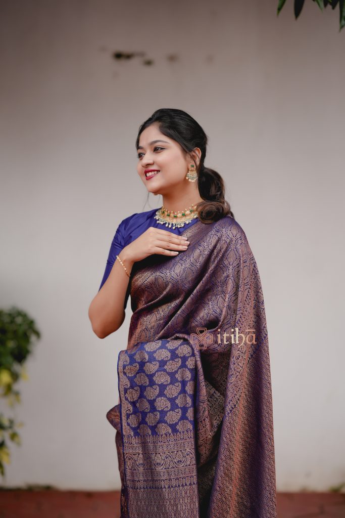 BANARASI CREPE SILK HANDLOOM BROCADE SAREE - Image 5