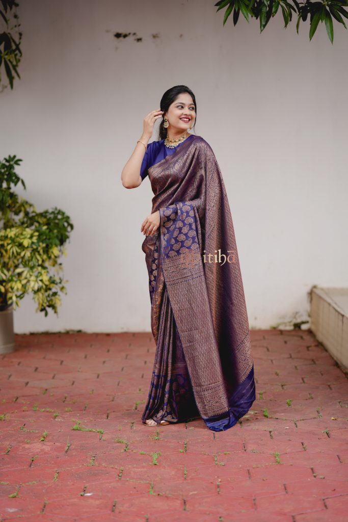 BANARASI CREPE SILK HANDLOOM BROCADE SAREE - Image 2