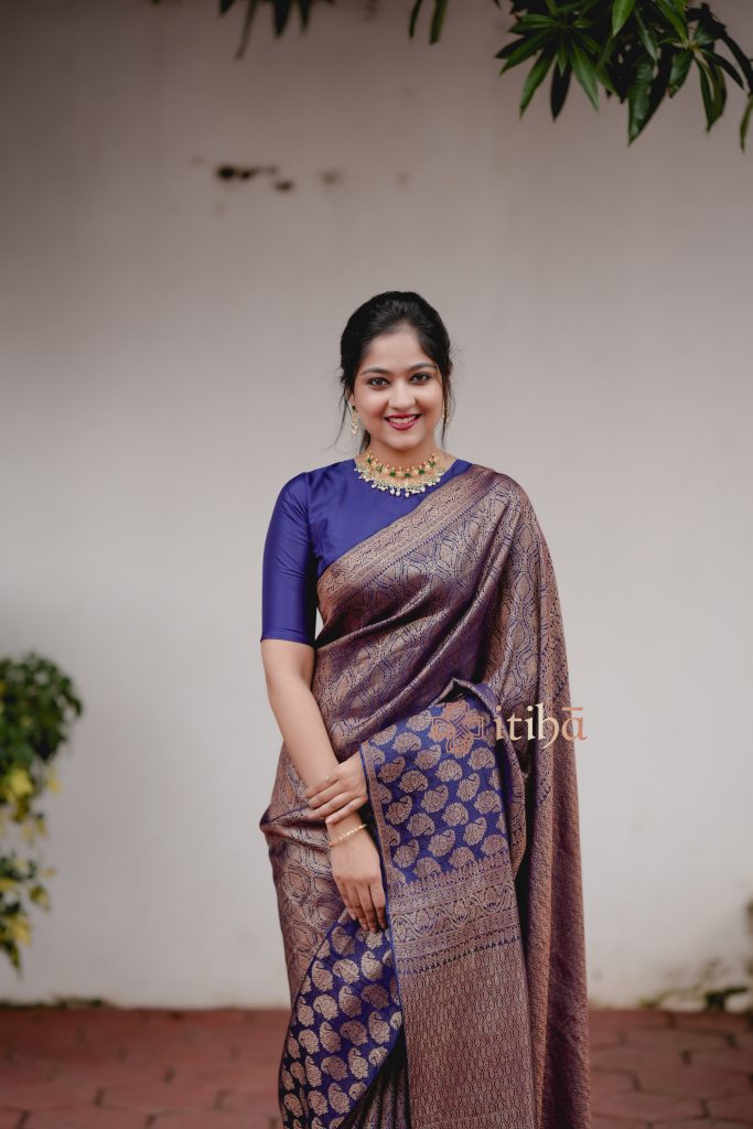 BANARASI CREPE SILK HANDLOOM BROCADE SAREE - Image 4