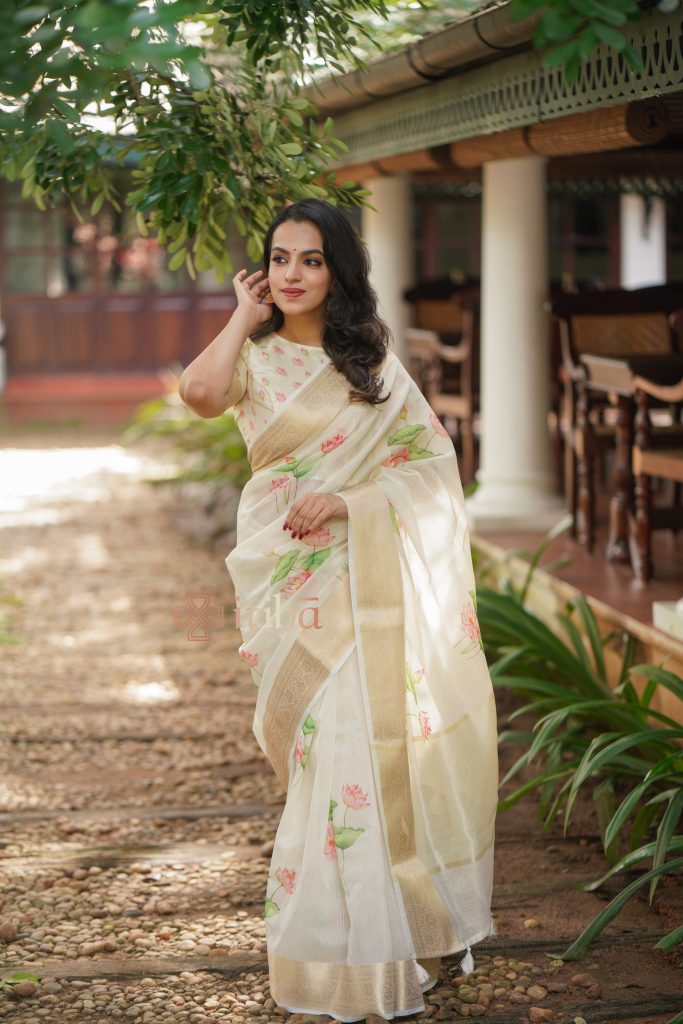 FLORAL PRINTED SILK KOTA SAREE