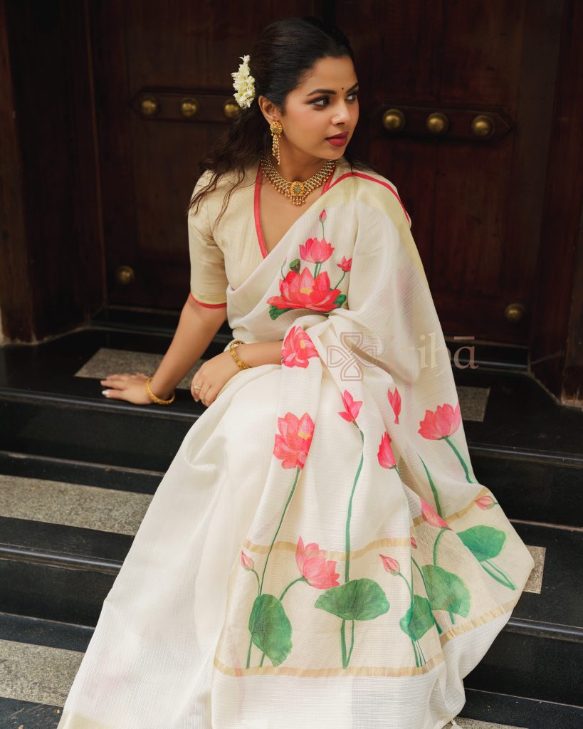 FLORAL PRINTED SILK KOTA SAREE