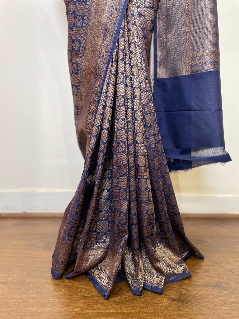SEMI KATAN SILK BROCADE SAREE - Image 4