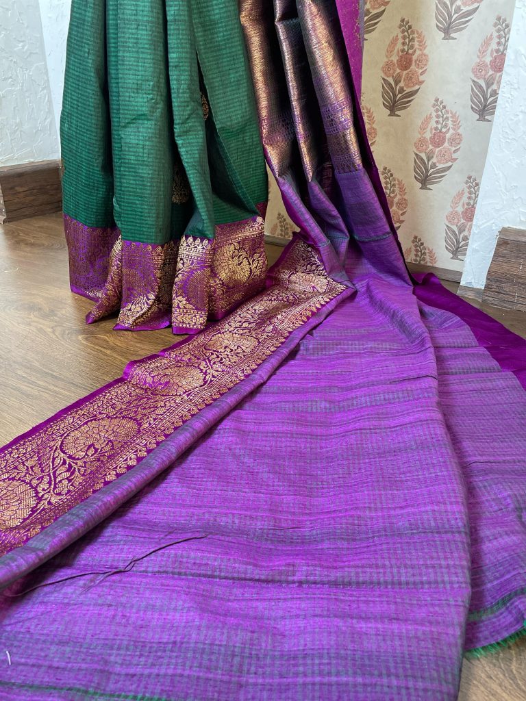TUSSAR DUPION SILK SAREE - Image 4