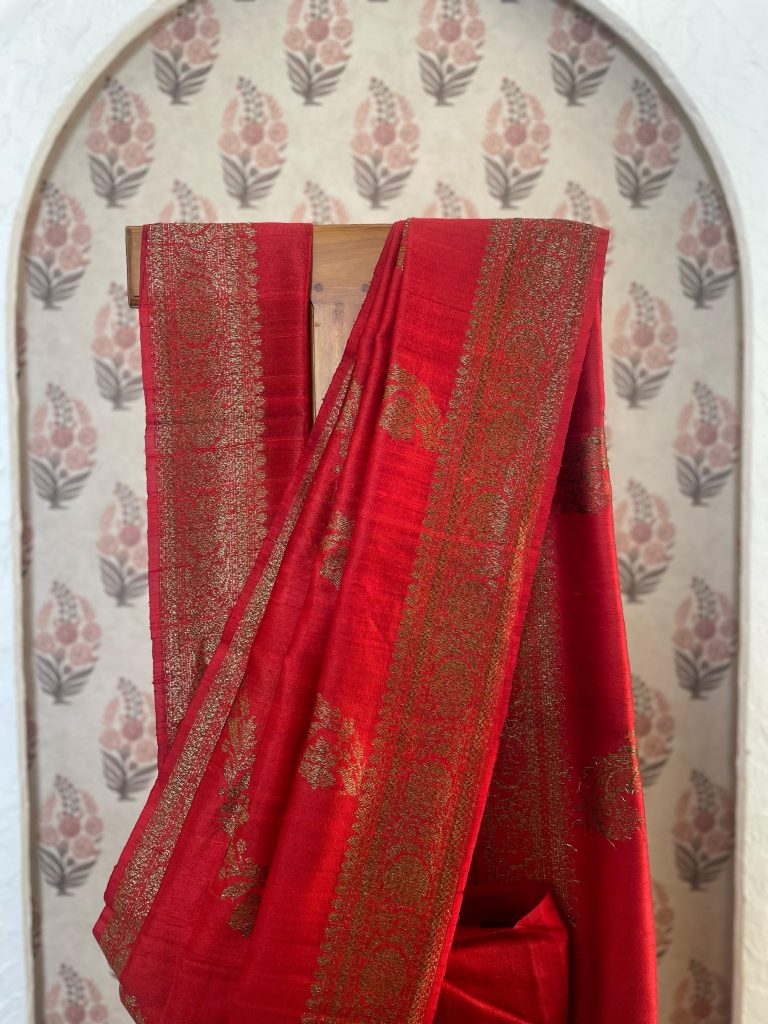 TUSSAR RAW SILK JAAL SAREE - Image 2