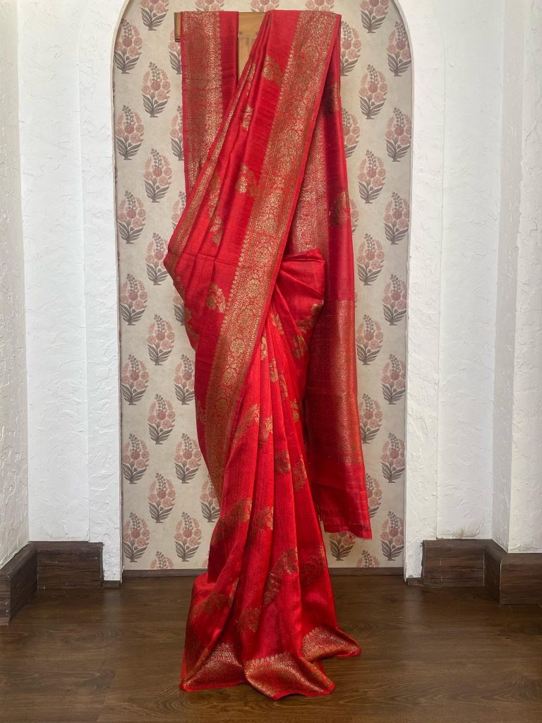 TUSSAR RAW SILK JAAL SAREE