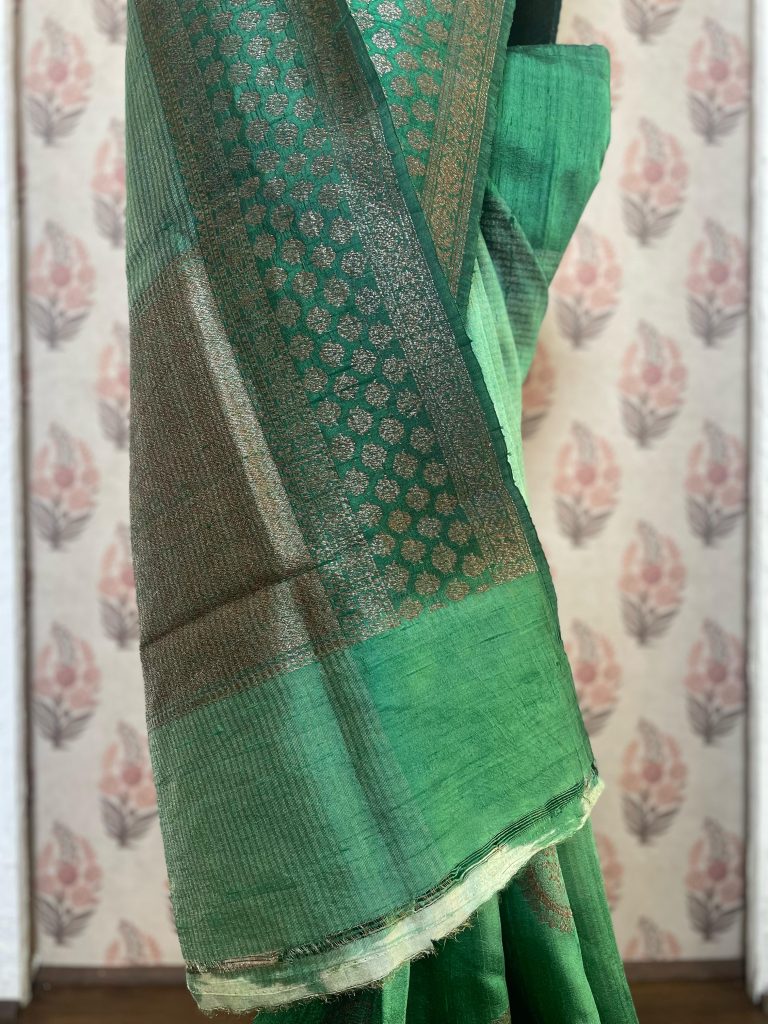 TUSSAR RAW SILK SAREE OMBRE - Image 3