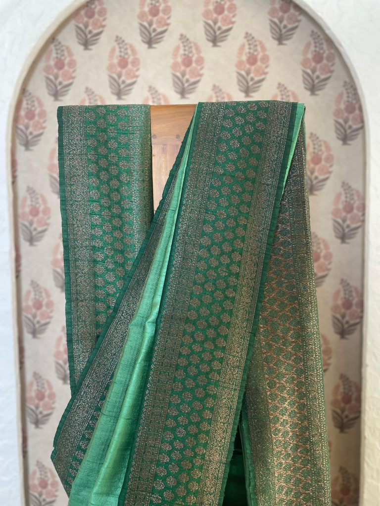 TUSSAR RAW SILK SAREE OMBRE - Image 2