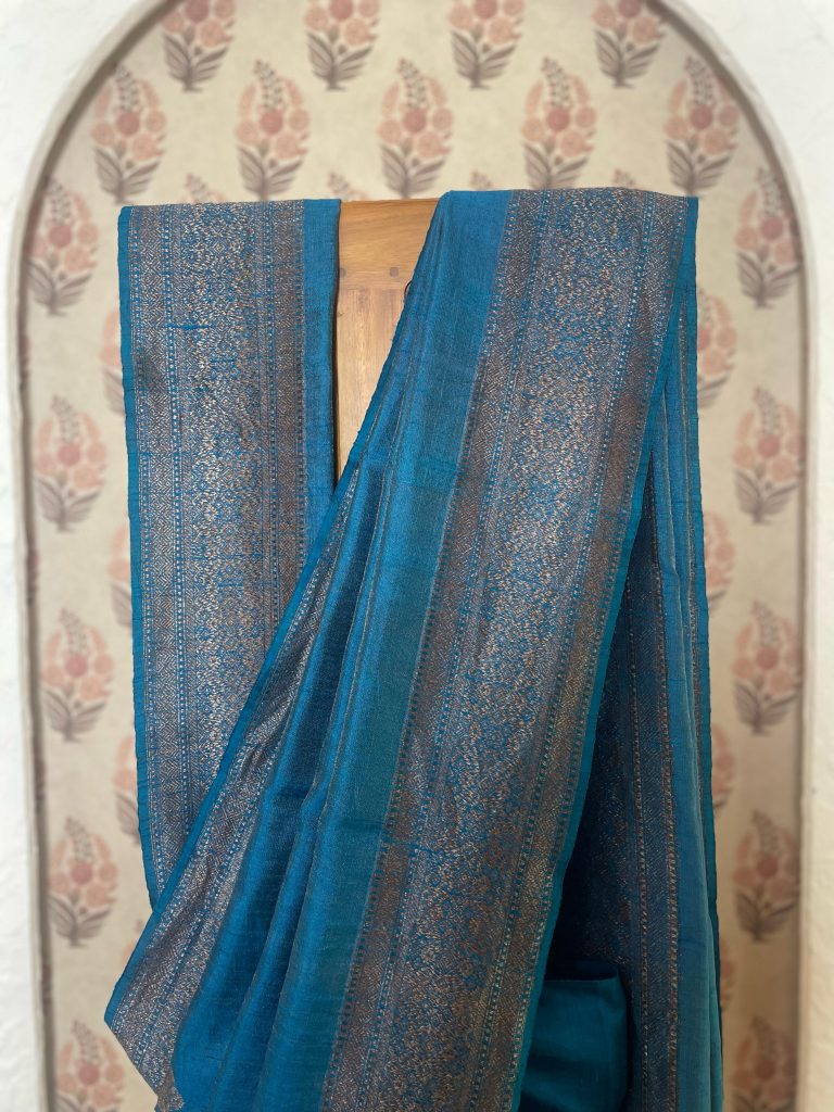 TISSUE TUSSAR RAW SILK SAREE - Image 4