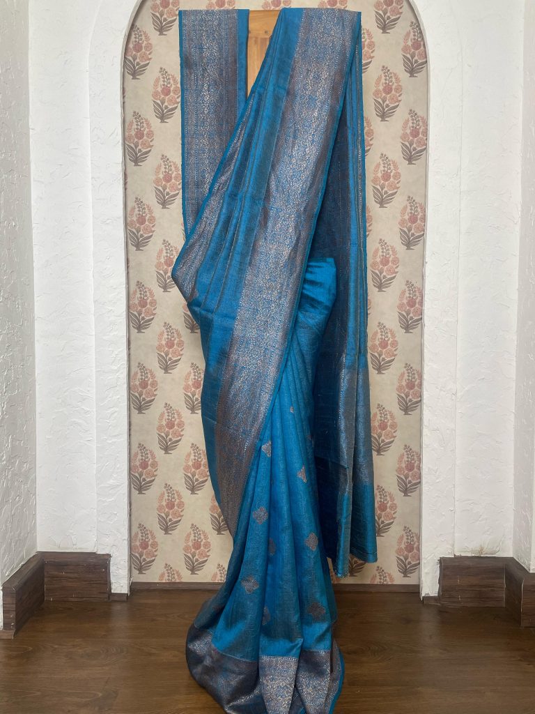 TISSUE TUSSAR RAW SILK SAREE