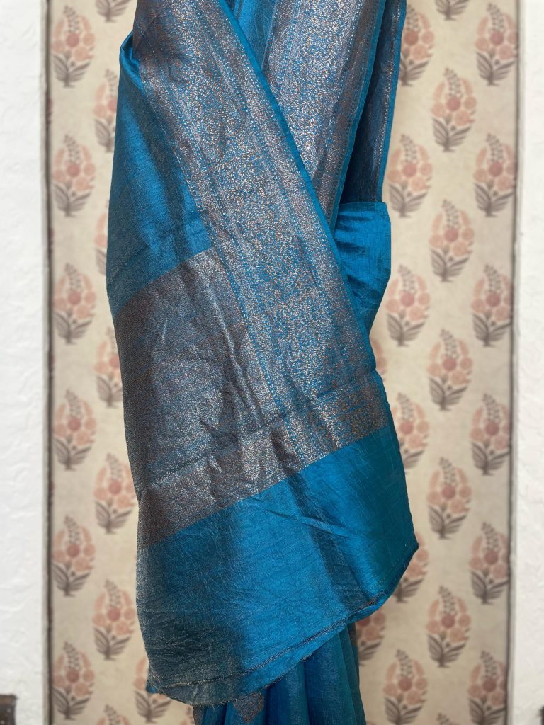 TISSUE TUSSAR RAW SILK SAREE - Image 2