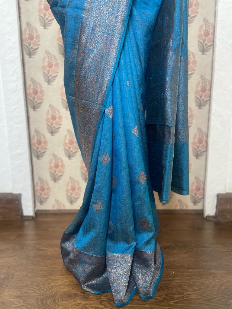 TISSUE TUSSAR RAW SILK SAREE - Image 3