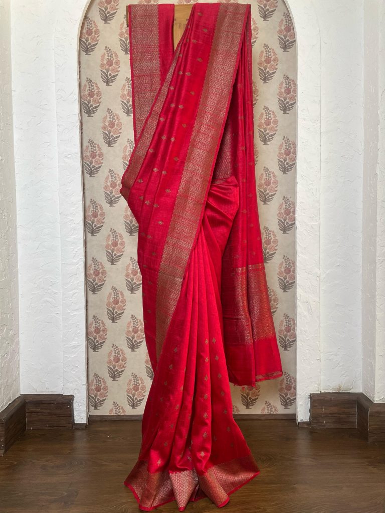 TUSSAR RAW SILK BIG BORDER SAREE