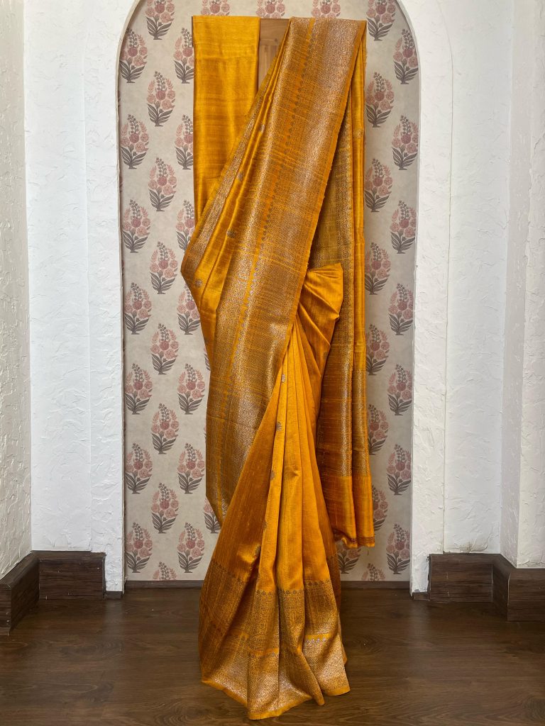 TUSSAR RAW SILK BIG BORDER SAREE