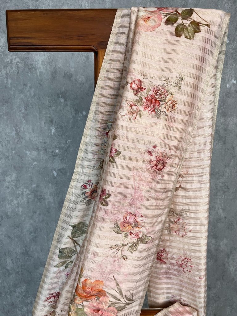 TISSUE SILK PRINTED SAREE - Image 2