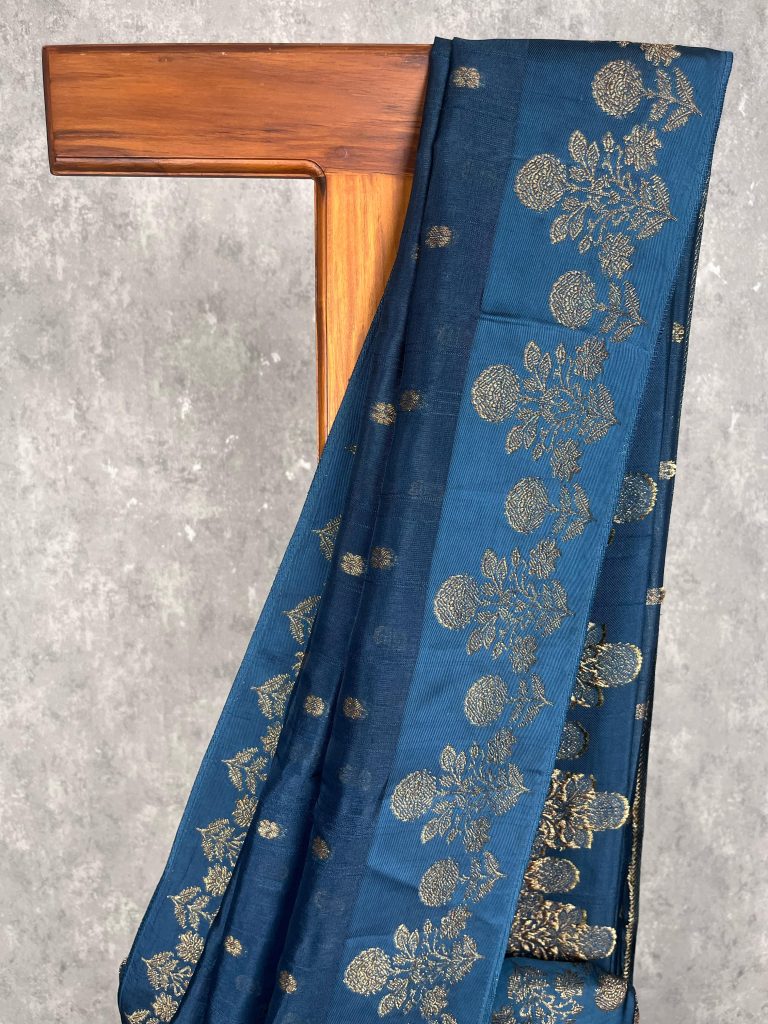 SEMI TUSSAR RAW SILK BANARASI SAREE - Image 3