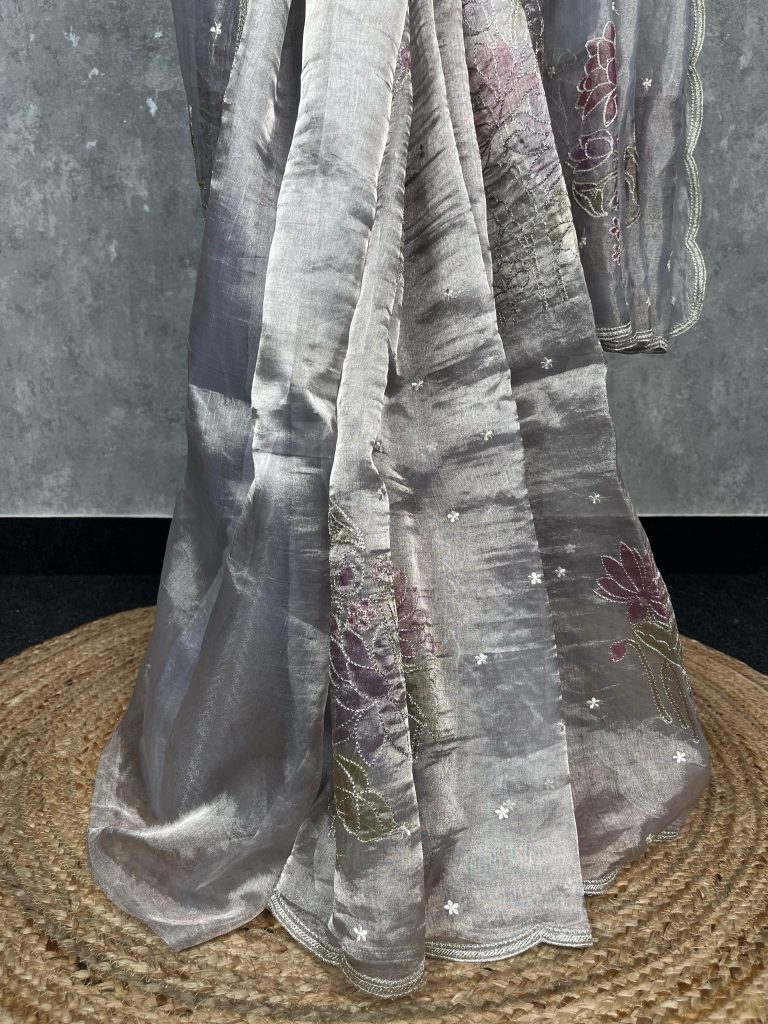 SILK TISSUE ORGANZA SAREE - Image 3