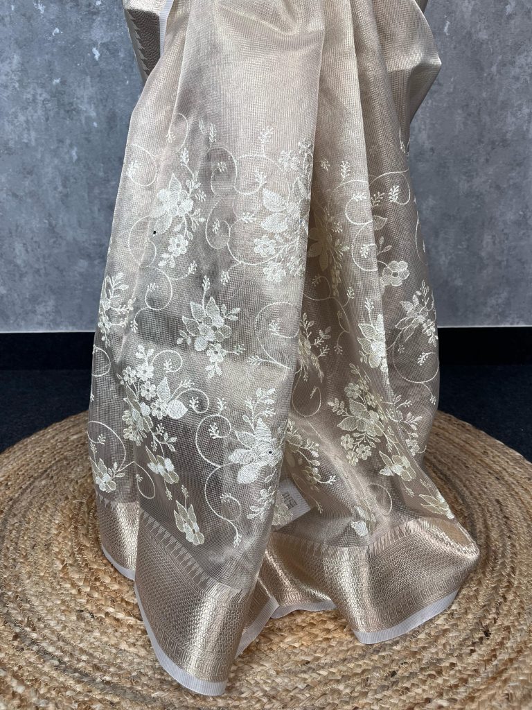 TISSUE KOTA EMBROIDERY SAREE - Image 3
