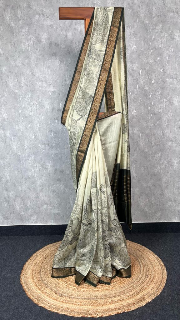 HAND BLOCK PRINTED CHANDERI SAREE