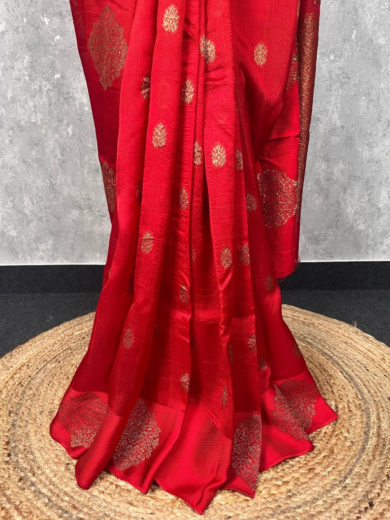 SEMI TUSSAR RAW SILK BANARASI SAREE - Image 3
