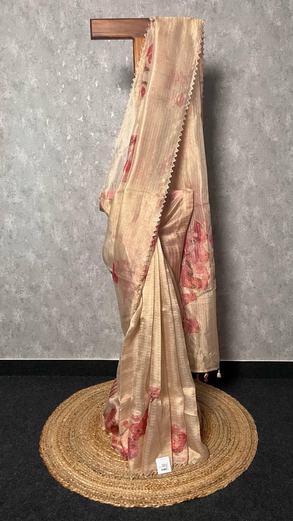 TISSUE SILK ORGANZA EMBROIDERY SAREE