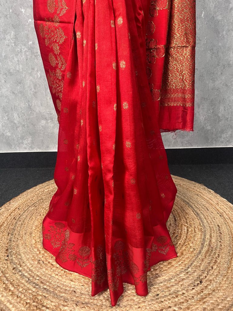 SEMI TUSSAR RAW SILK BANARASI SAREE - Image 3