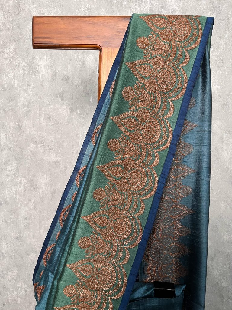 TUSSAR RAW SILK BANARASI SAREE - Image 3
