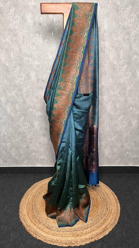 TUSSAR RAW SILK BANARASI SAREE