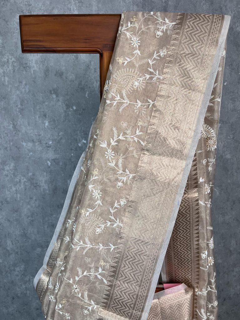 TISSUE KOTA EMBROIDERY SAREE - Image 2