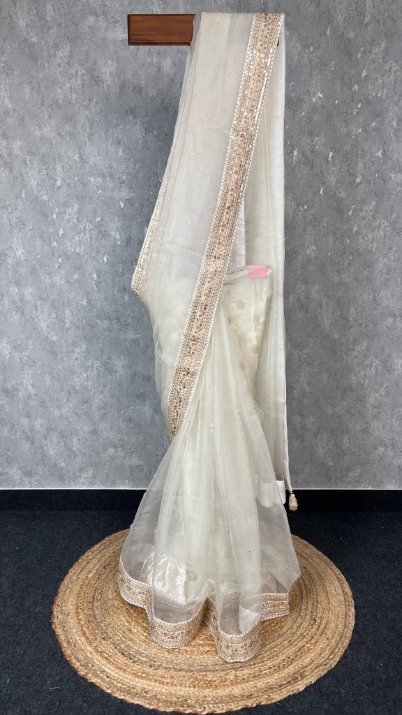 SILK ORGANZA EMBROIDERY SAREE