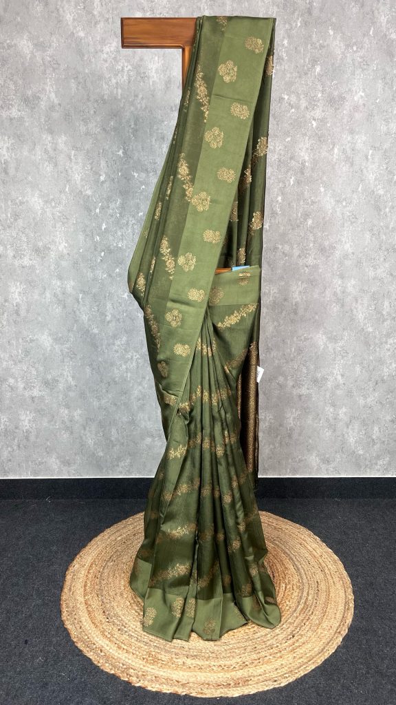 SEMI TUSSAR RAW SILK BANARASI SAREE