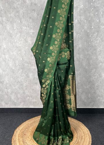 SEMI TUSSAR RAW SILK BANARASI SAREE