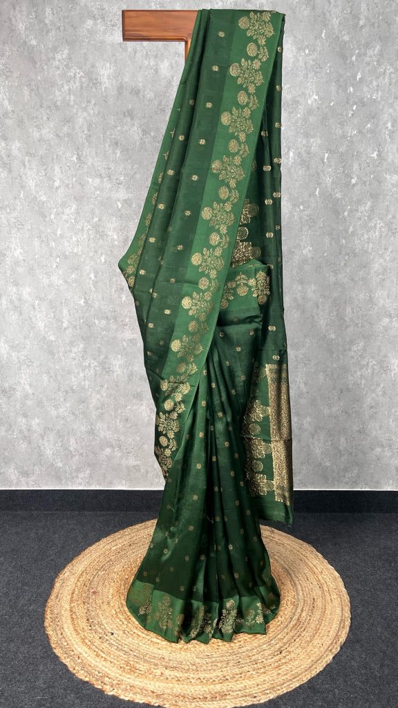 SEMI TUSSAR RAW SILK BANARASI SAREE