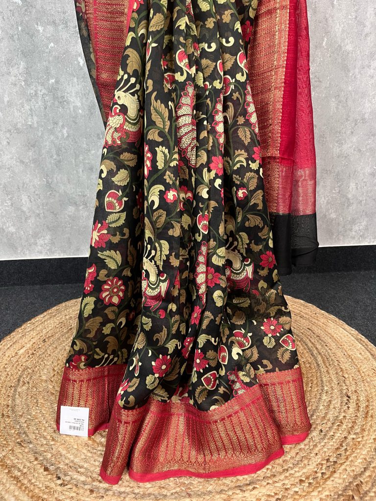 HAND BLOCK PRINT CHANDERI SAREE - Image 3