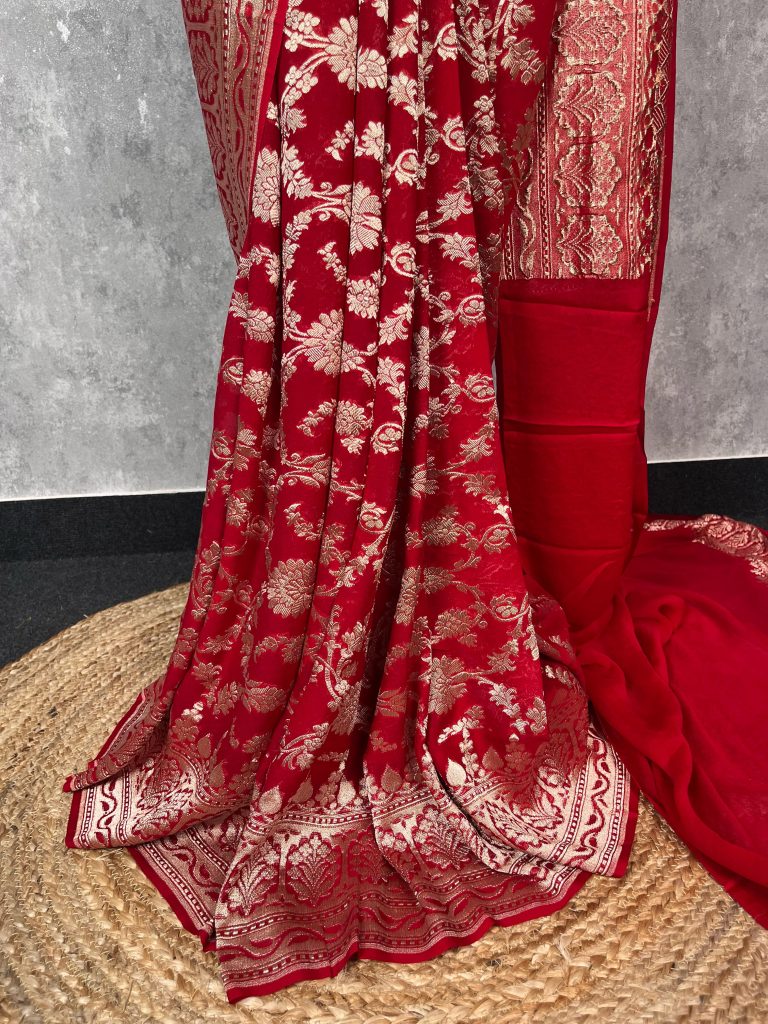 SILK GEORGETTE BANARASI SAREE - Image 2