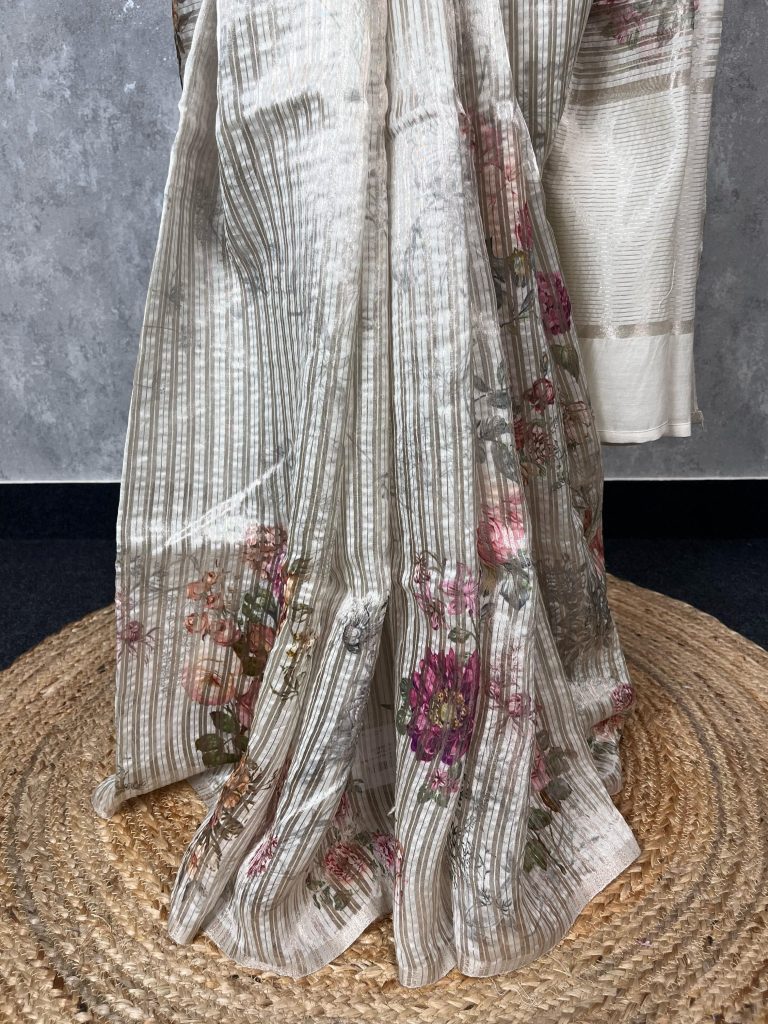 TISSUE SILK PRINTED SAREE - Image 3