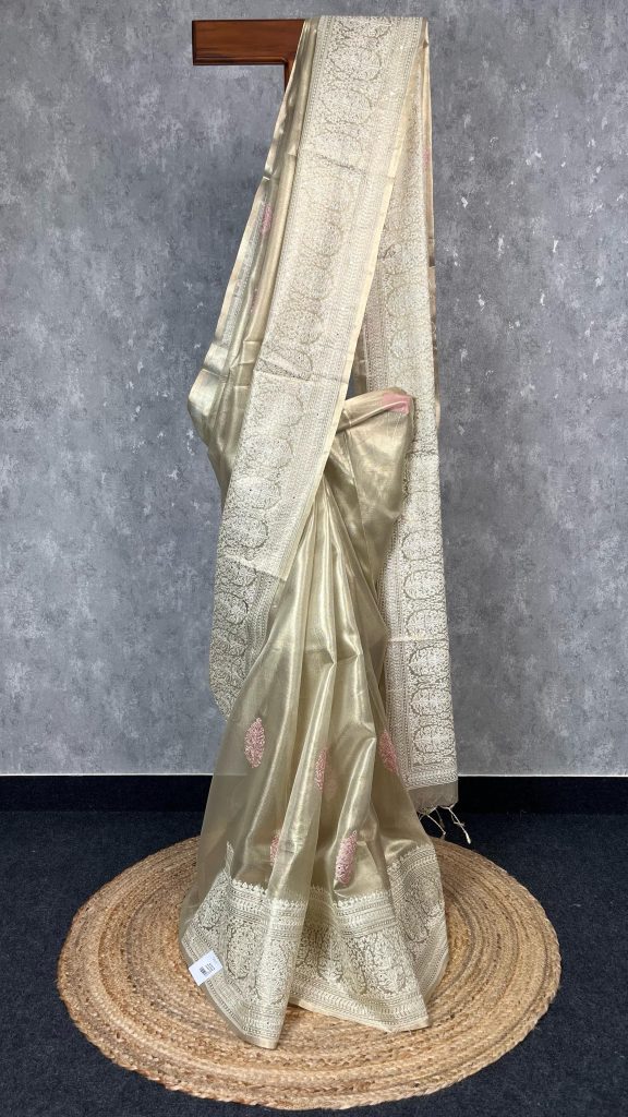 TISSUE EMBROIDERY SAREE