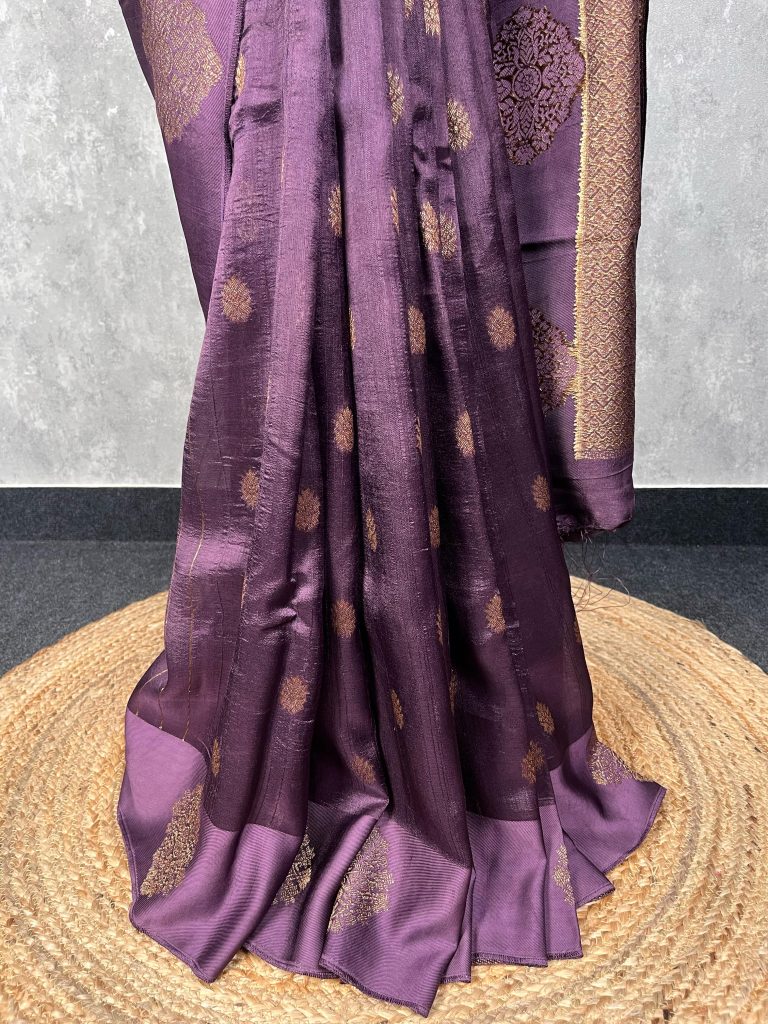SEMI TUSSAR RAW SILK BANARASI SAREE - Image 3