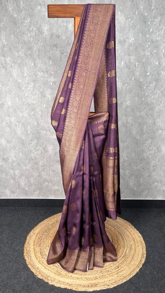 SEMI TUSSAR RAW SILK BANARASI SAREE