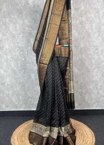HAND BLOCK PRINT CHANDERI SAREE