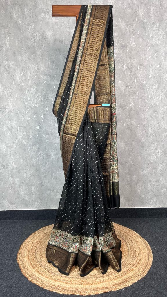 HAND BLOCK PRINT CHANDERI SAREE