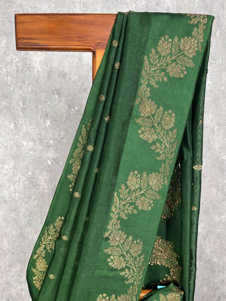 SEMI TUSSAR RAW SILK BANARASI SAREE - Image 3