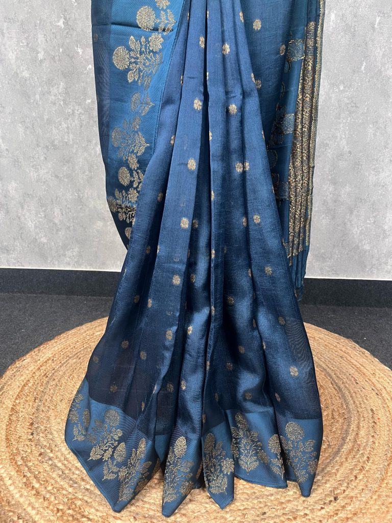 SEMI TUSSAR RAW SILK BANARASI SAREE - Image 2